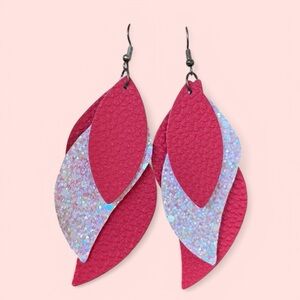 Faux leather earrings